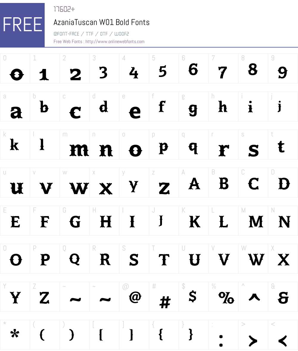 AzaniaTuscanW01-Bold Font Screenshots