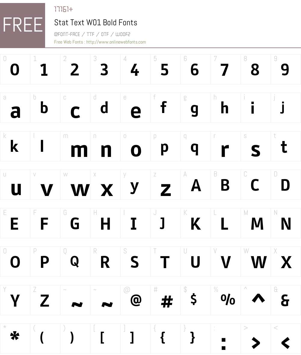 StatTextW01-Bold Font Screenshots