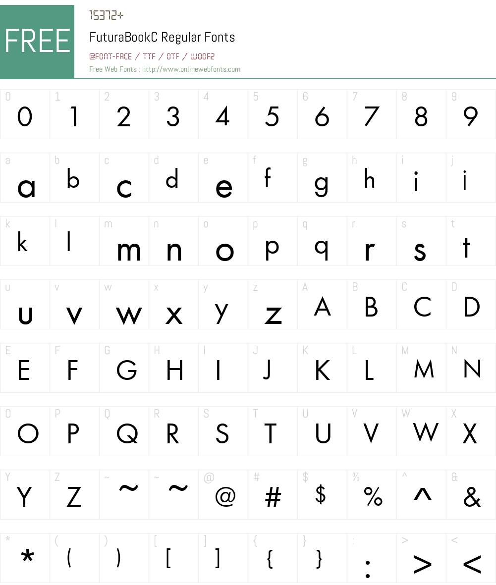 FuturaBookC Font Screenshots
