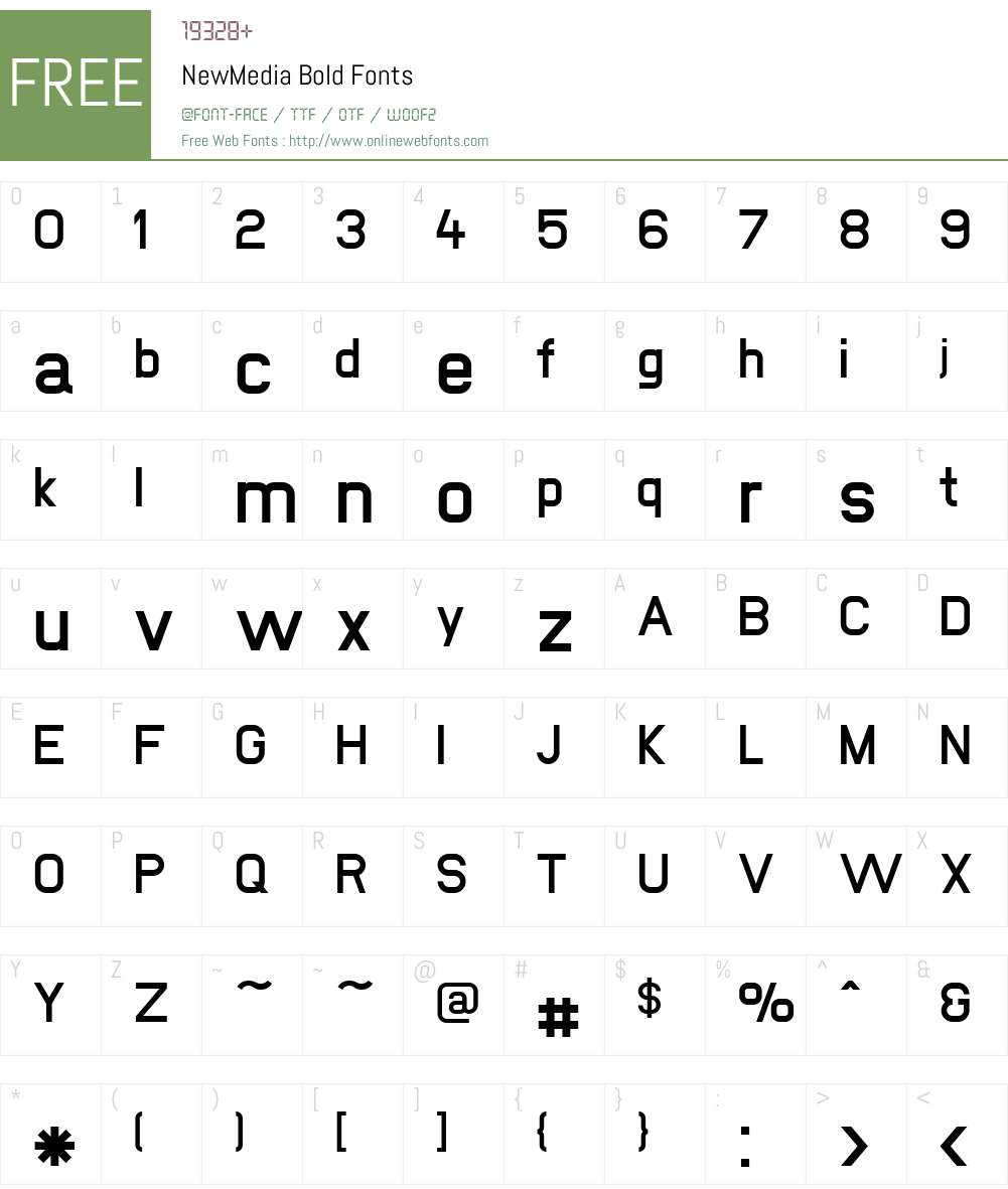 NewMedia Font Screenshots