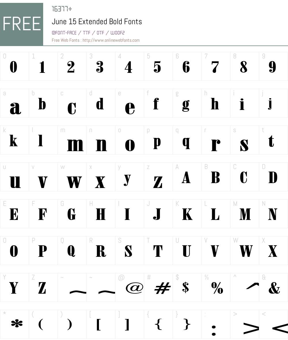 June 15 Extended Font Screenshots