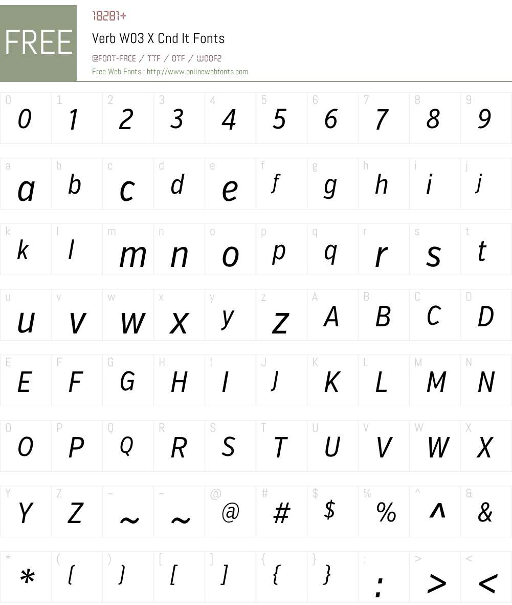 Verb Font Screenshots