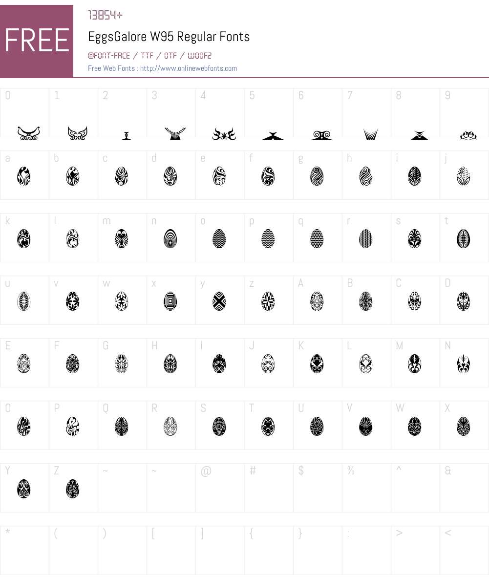 EggsGaloreW95-Regular Font Screenshots