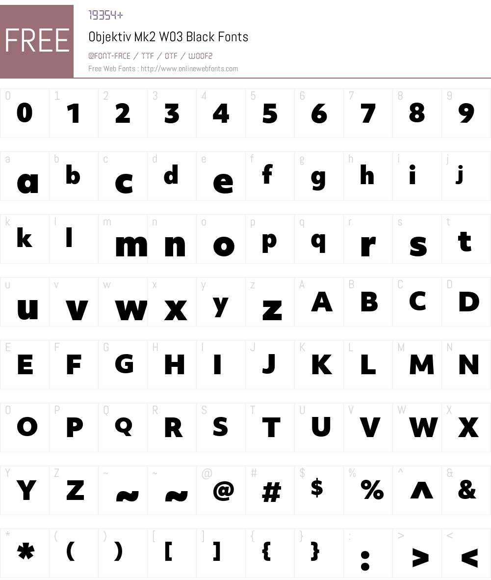 ObjektivMk2W03-Black Font Screenshots