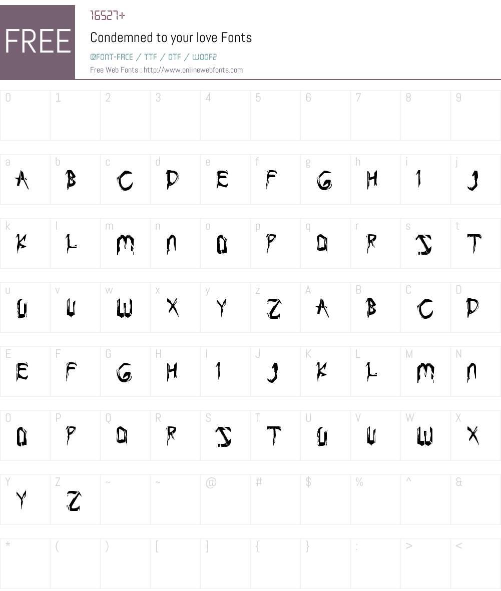 Condemned to your love Font Screenshots