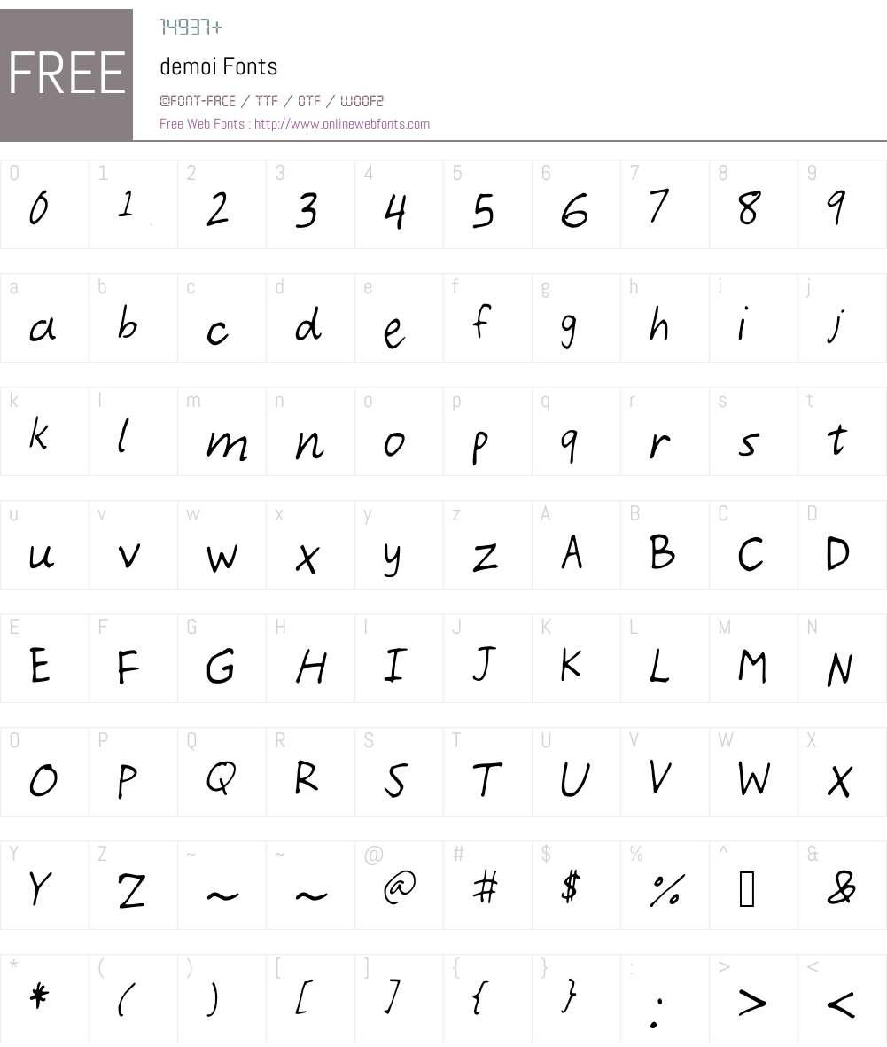 demoi Font Screenshots