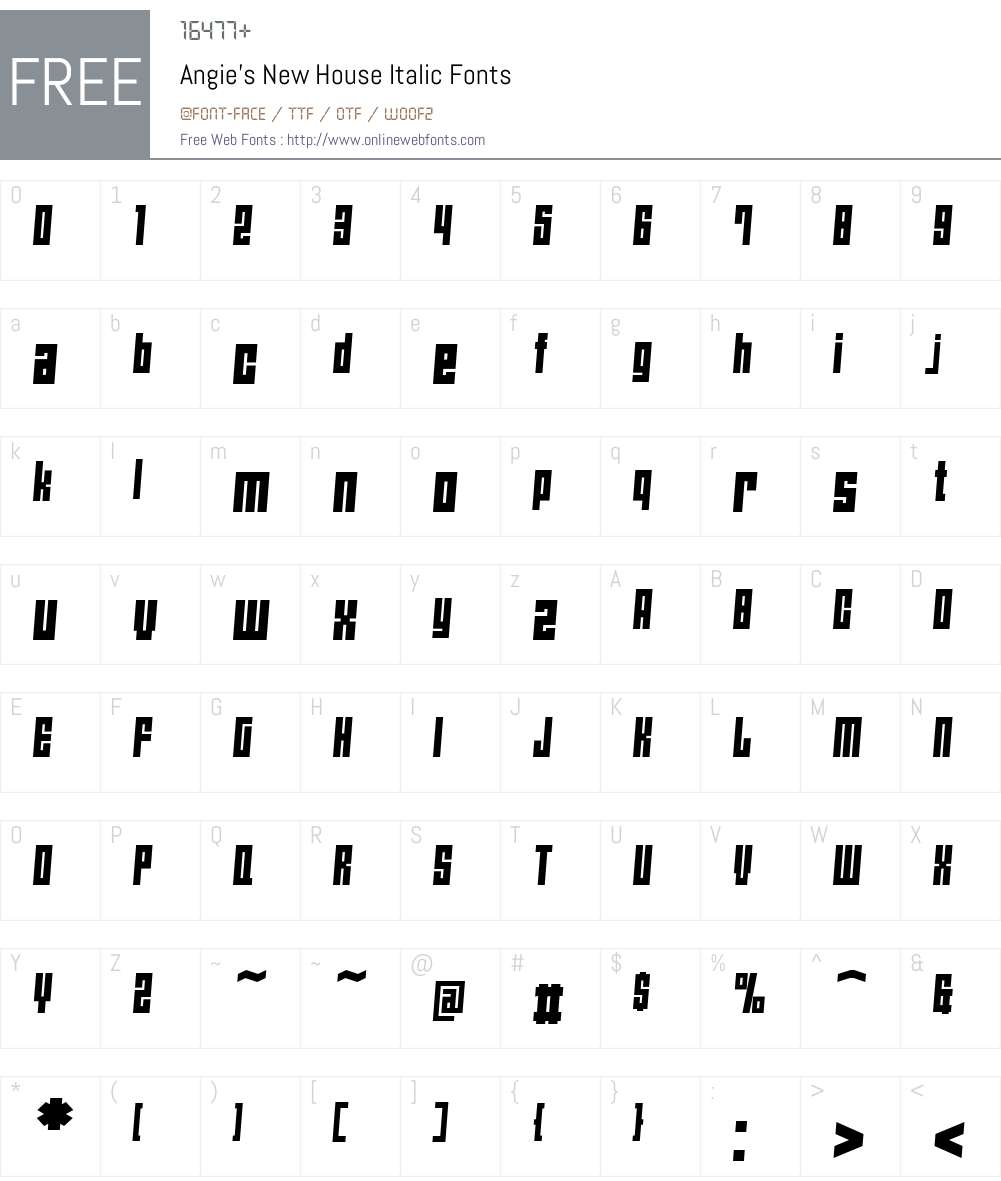 Angie's New House Font Screenshots