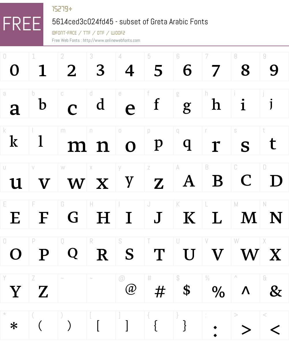 5614ced3c024fd45 - subset of Greta Arabic Font Screenshots