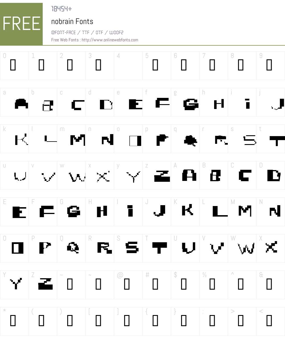 nobrain Font Screenshots
