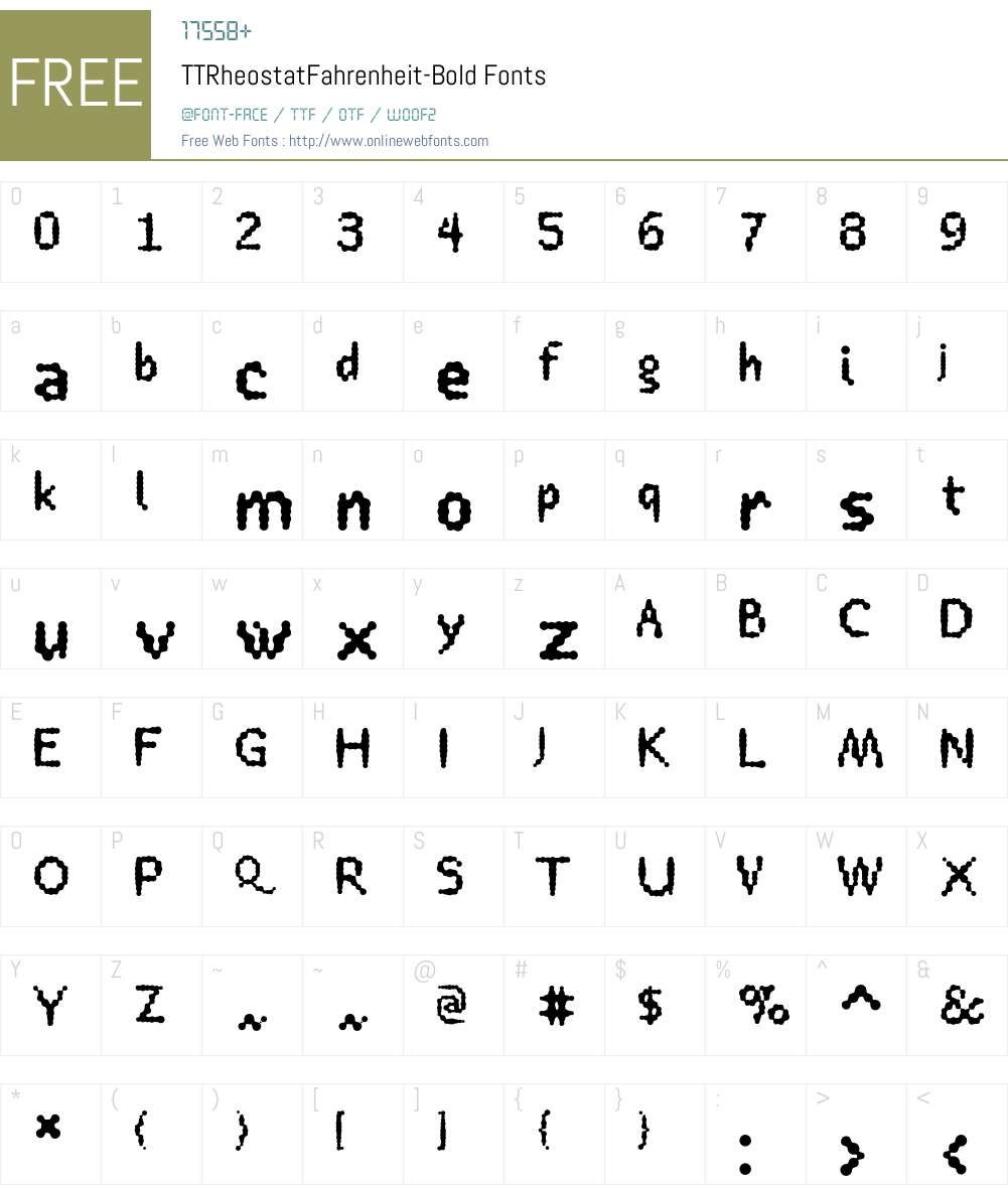 TTRheostatFahrenheit Font Screenshots
