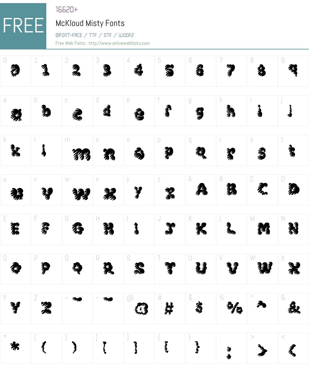 McKloud Misty Font Screenshots