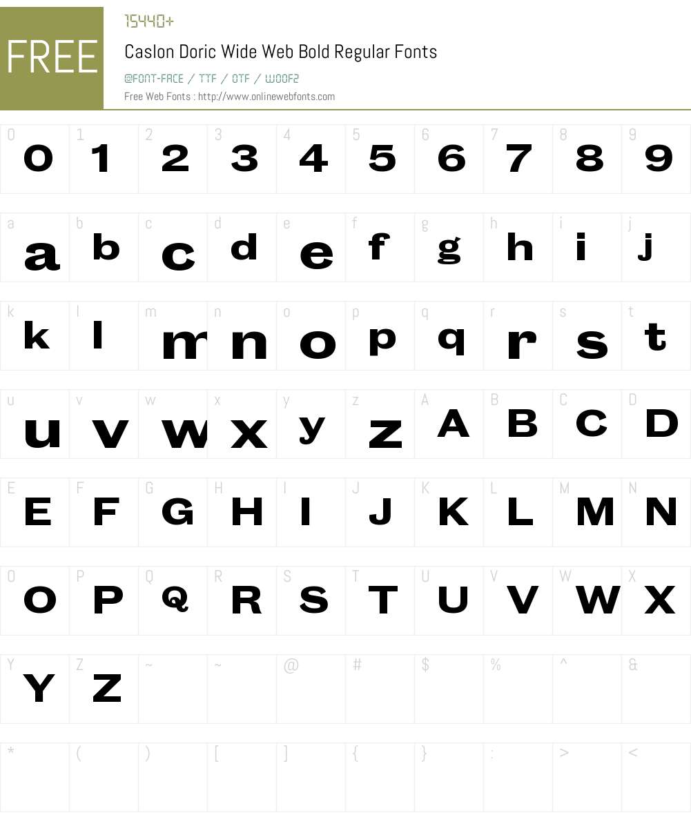 Caslon Doric Wide Web Bold Font Screenshots