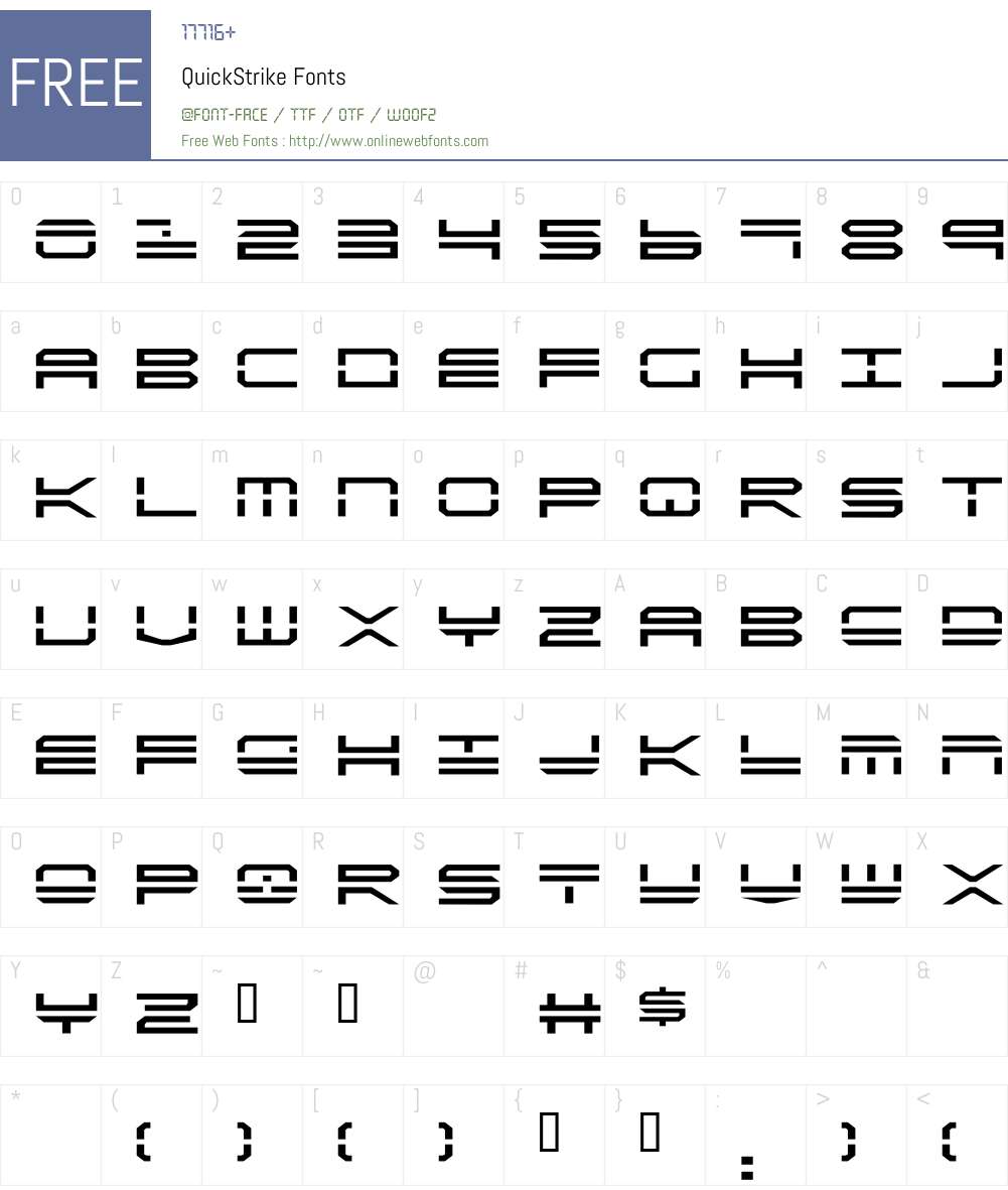 QuickStrike Font Screenshots