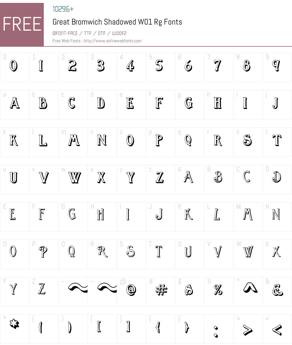 GreatBromwichShadowedW01-Rg Font Screenshots