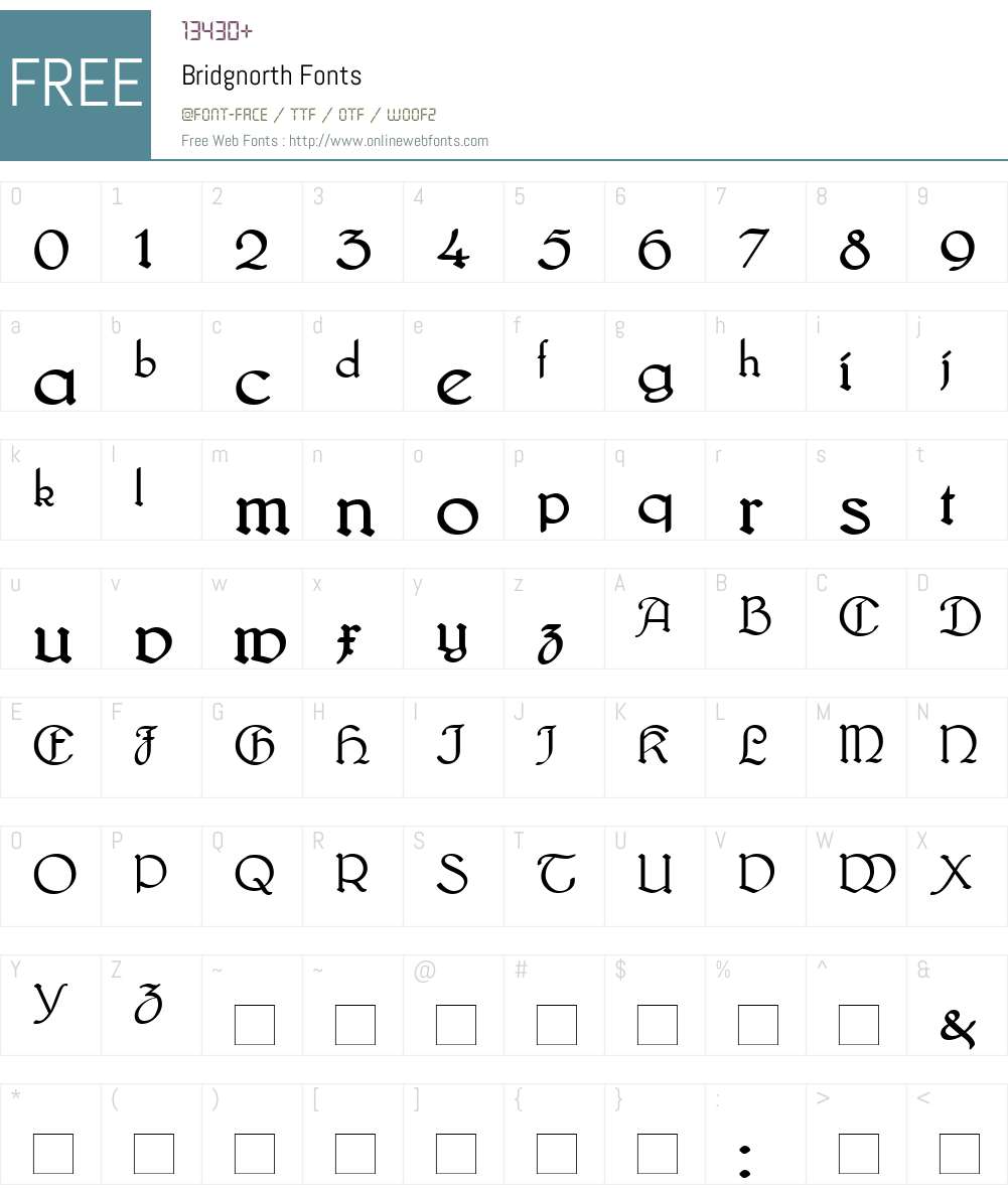 Bridgnorth Font Screenshots