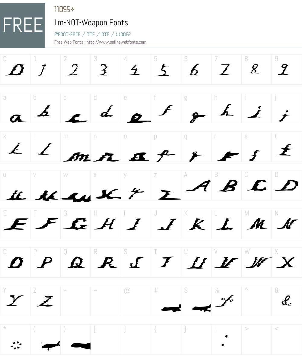 I'm NOT Weapon Font Screenshots
