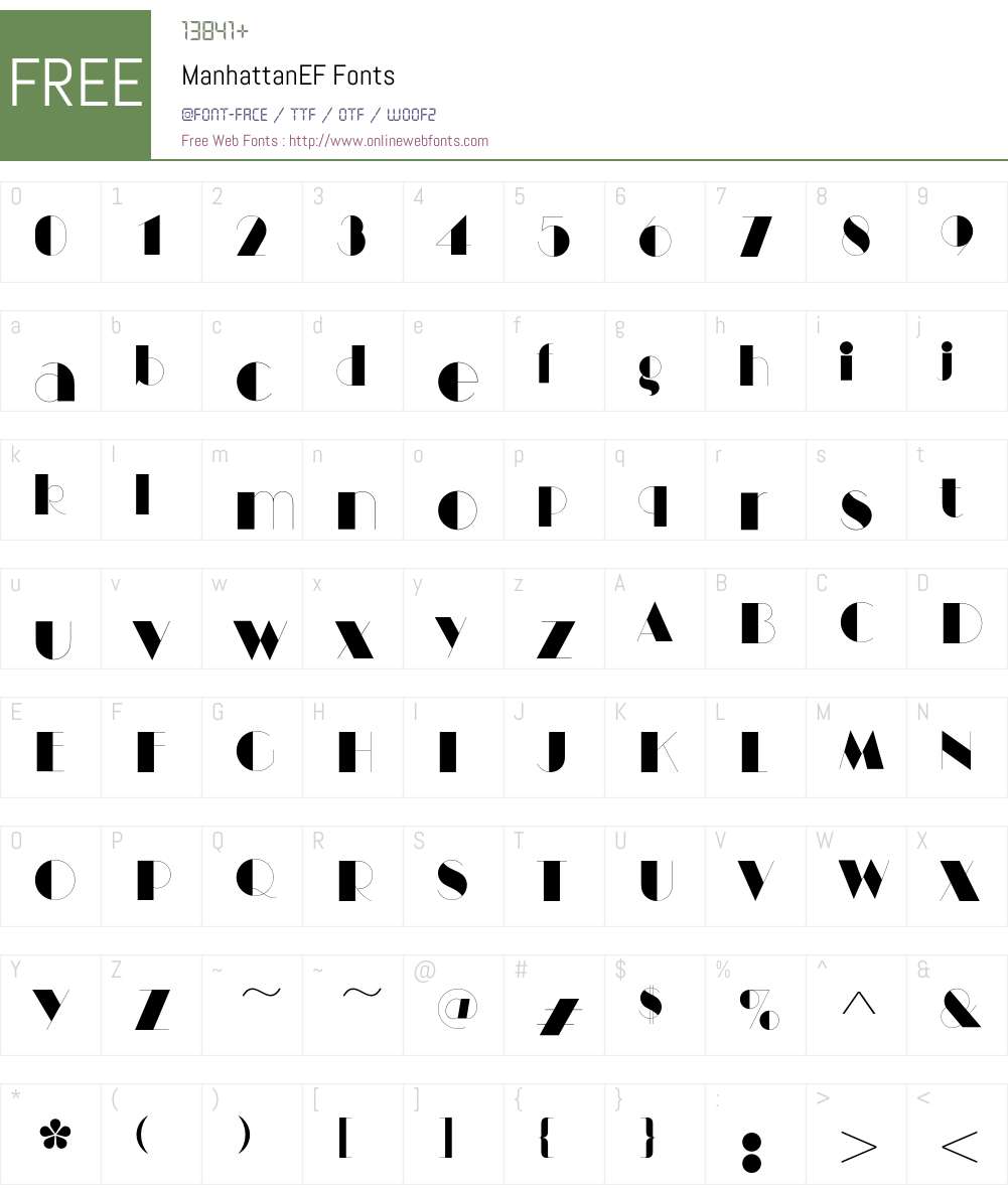 ManhattanEF Font Screenshots