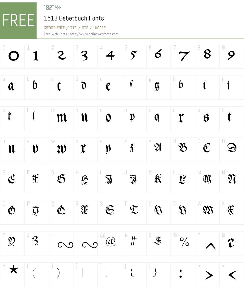 1513 Gebetbuch Font Screenshots