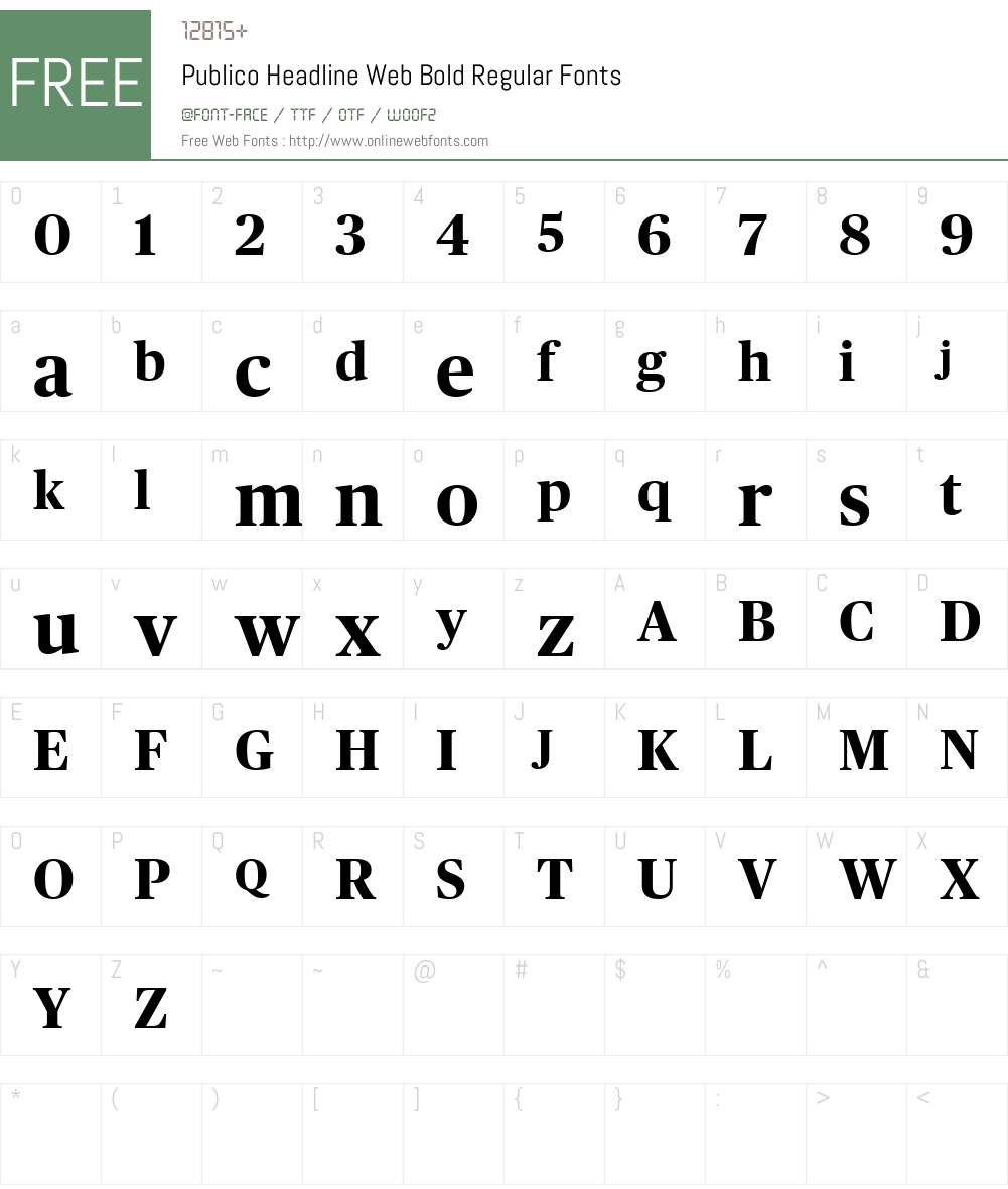 Publico Headline Web Bold Font Screenshots