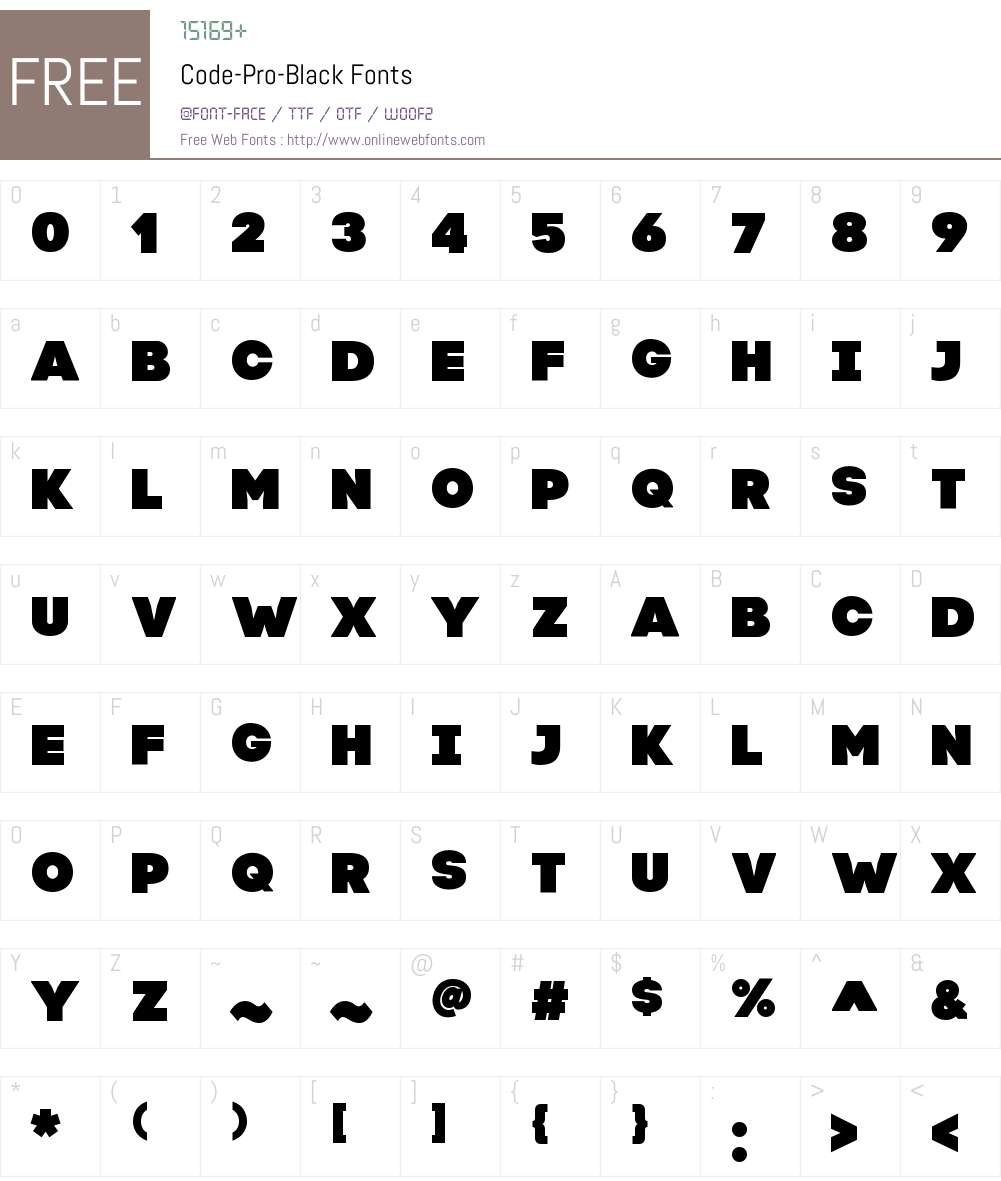 CodeProBlack Font Screenshots