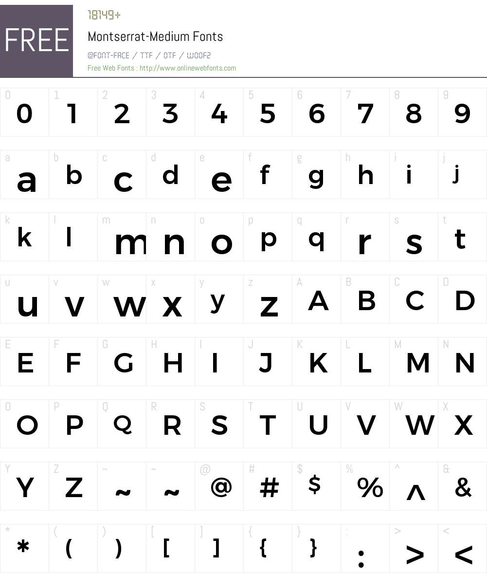 Montserrat Medium Font Screenshots