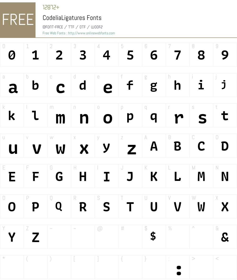 Codelia Ligatures 1.0 Fonts Free Download