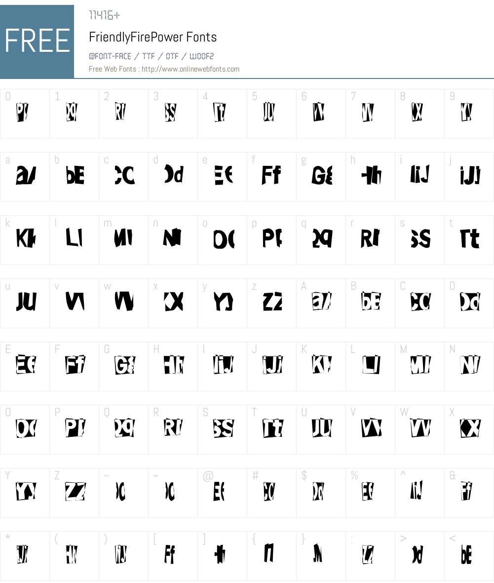 FriendlyFirePower Font Screenshots