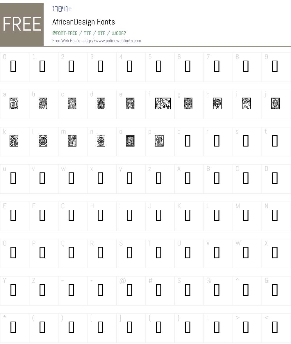 AfricanDesign Font Screenshots