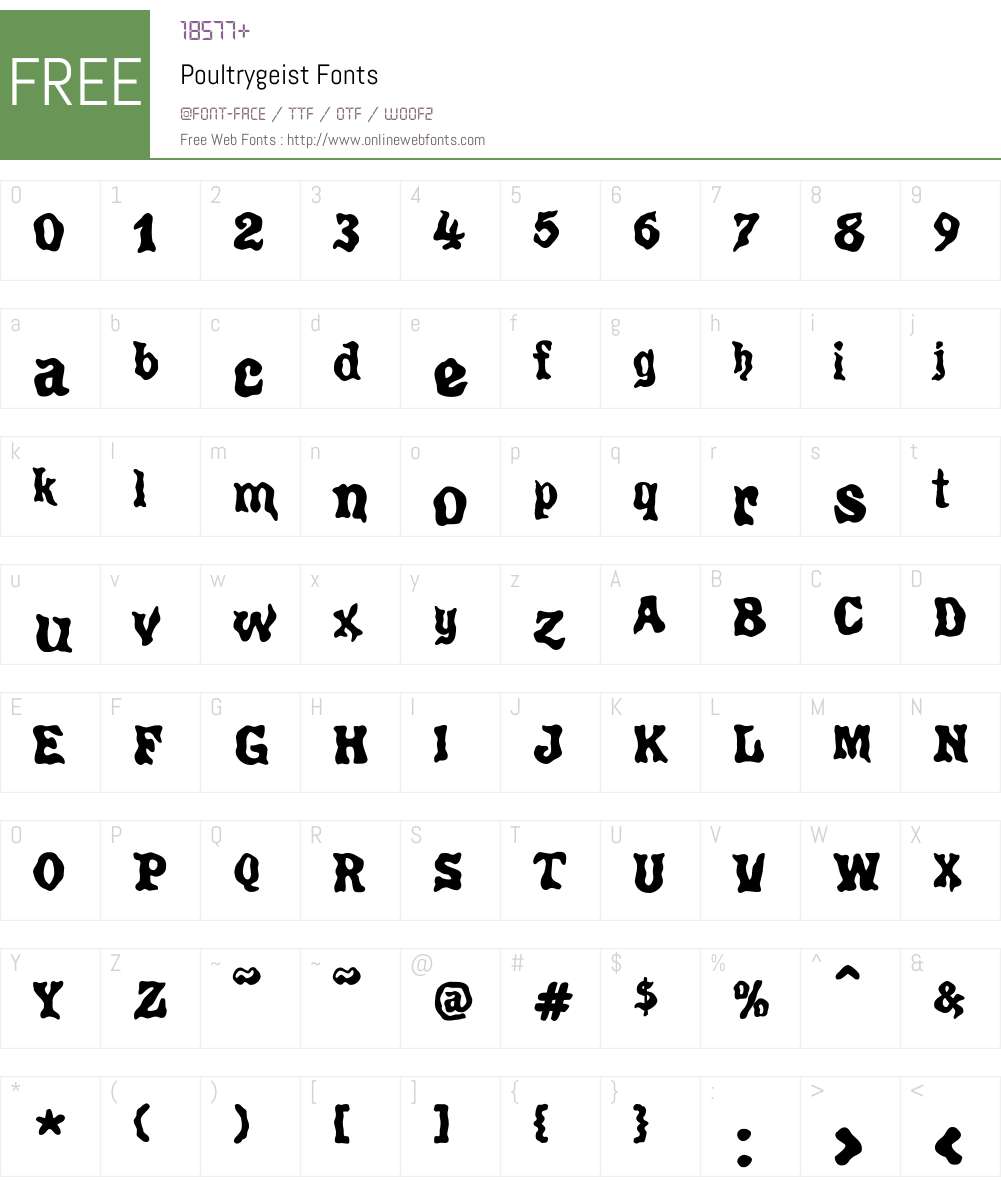 Poultrygeist Font Screenshots