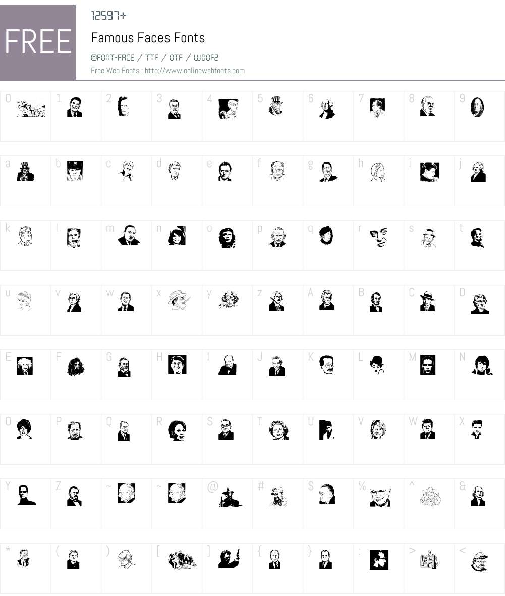 Famous Faces Font Screenshots