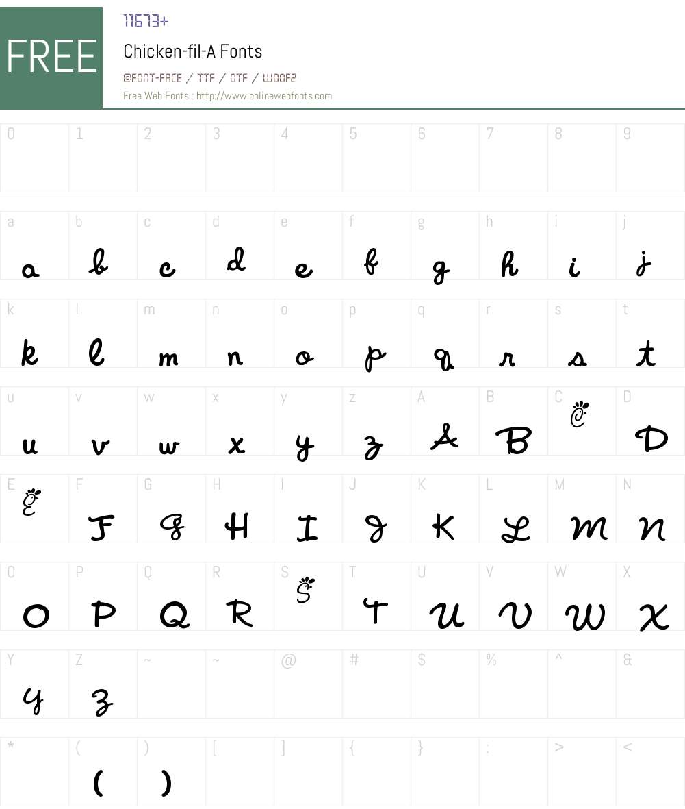 Chicken-fil-A Font Screenshots