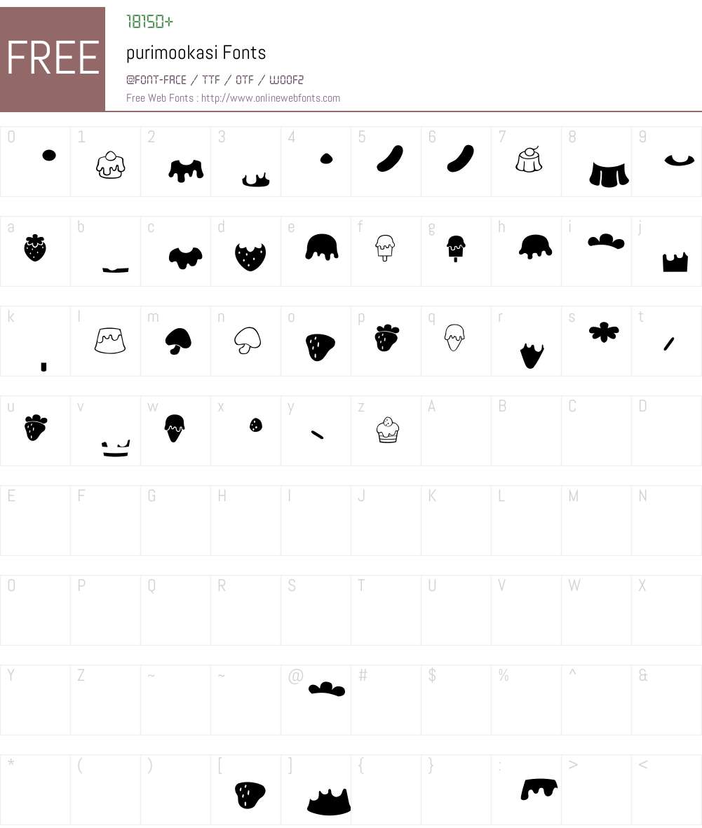 purimookasi Font Screenshots