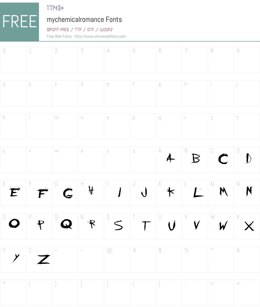 mychemicalromance Font Screenshots