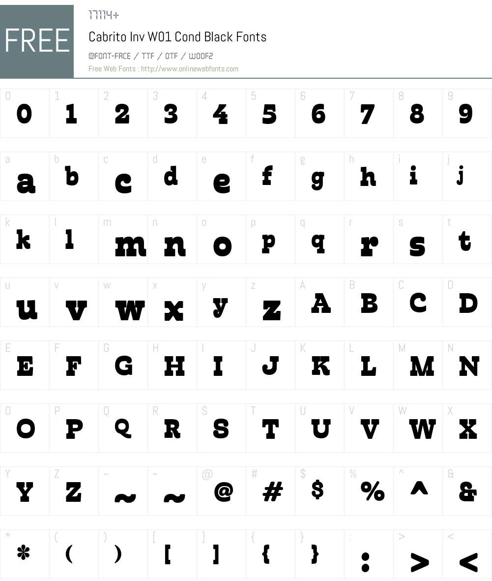 CabritoInvW01-CondBlack Font Screenshots
