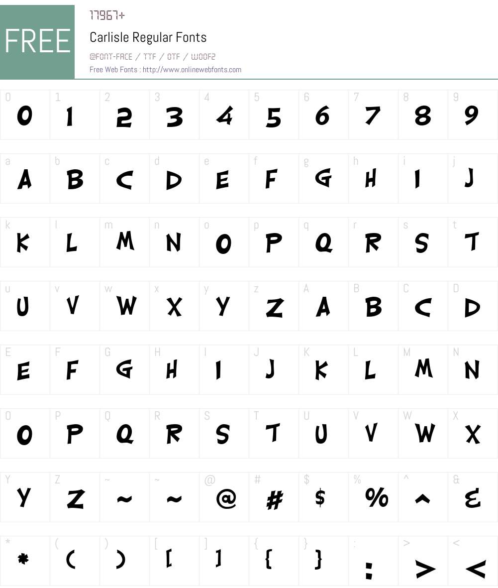 Carlisle Font Screenshots