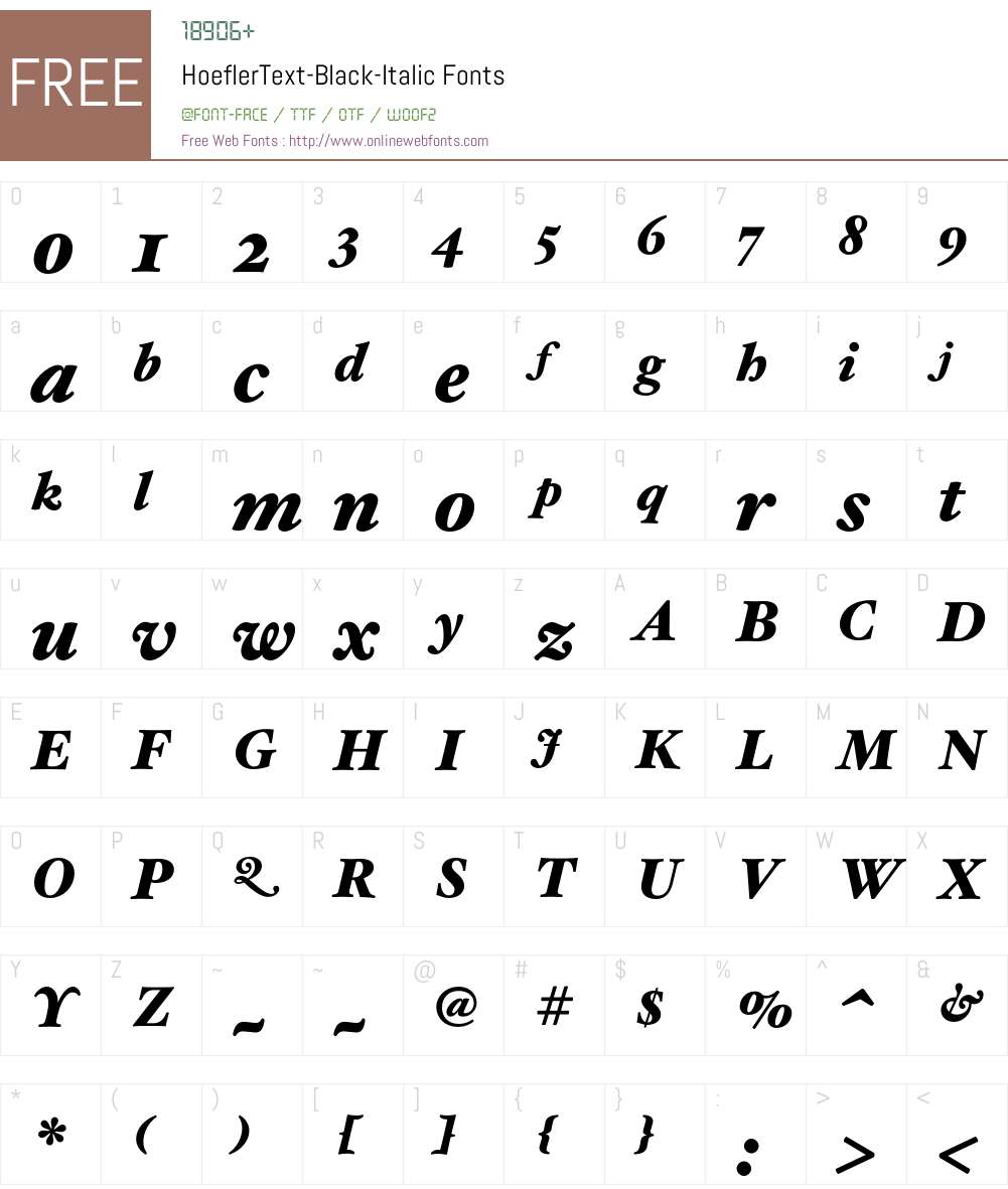 HoeflerText-Black-Italic Font Screenshots