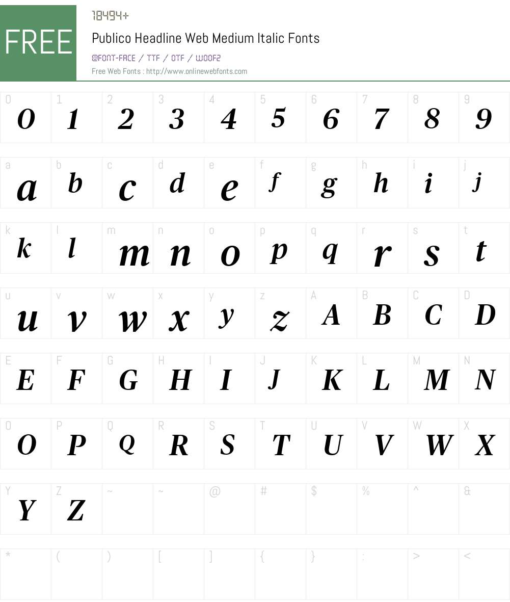 Publico Headline Web Medium Font Screenshots