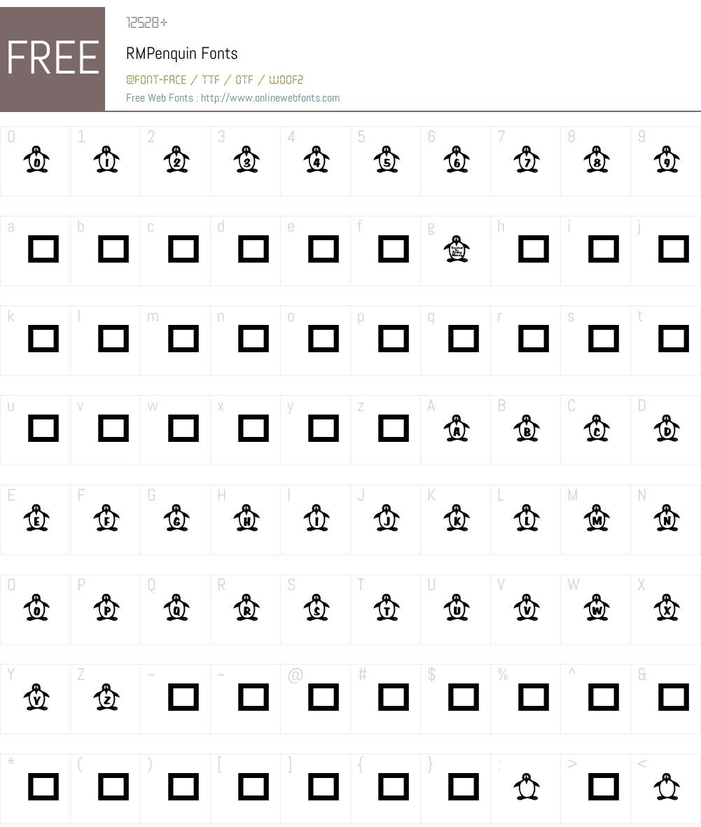 RMPenquin Font Screenshots