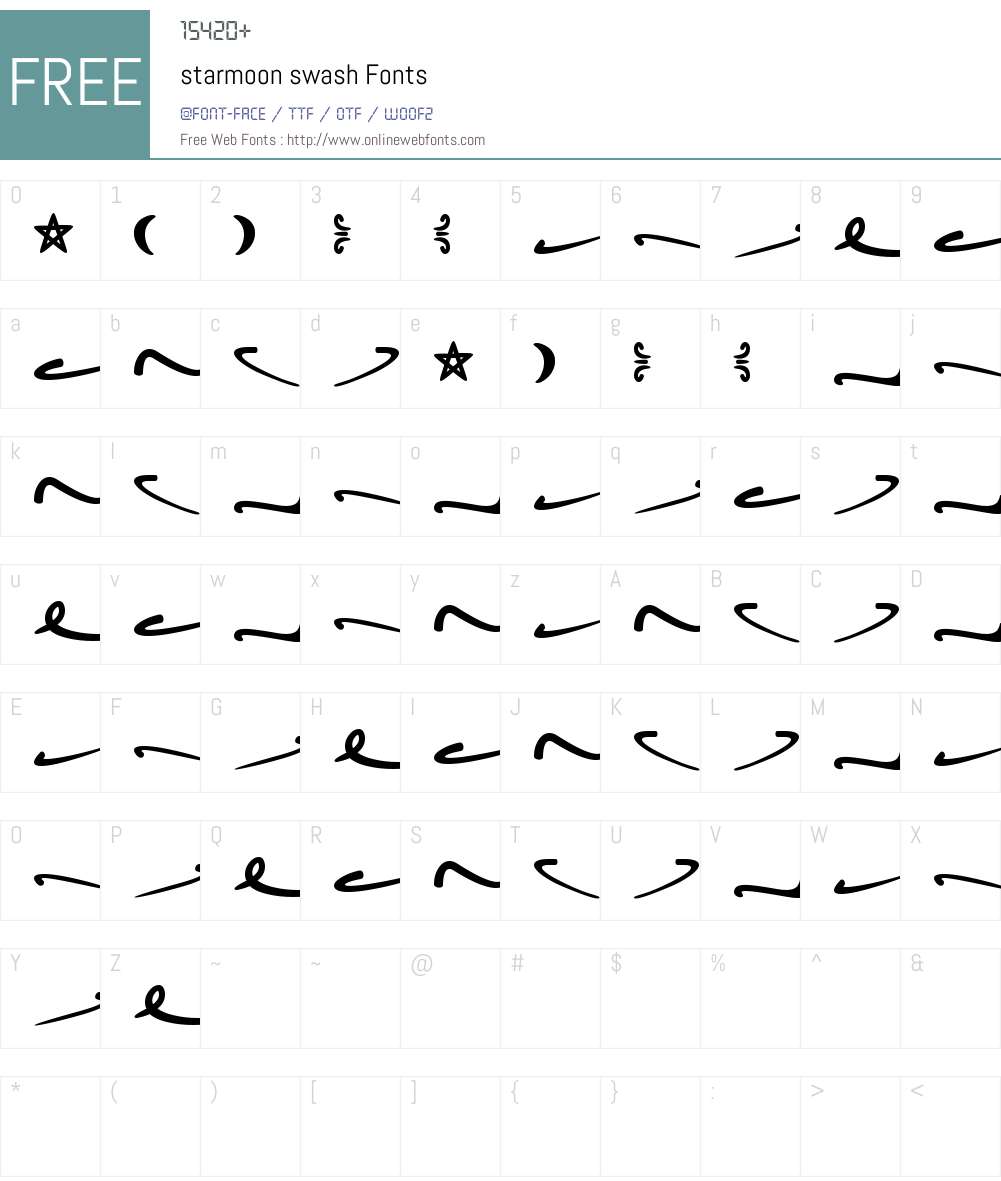 starmoon swash Font Screenshots
