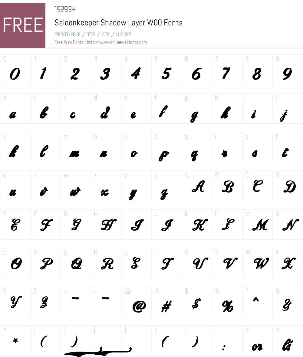 SaloonkeeperShadowLayerW00 Font Screenshots