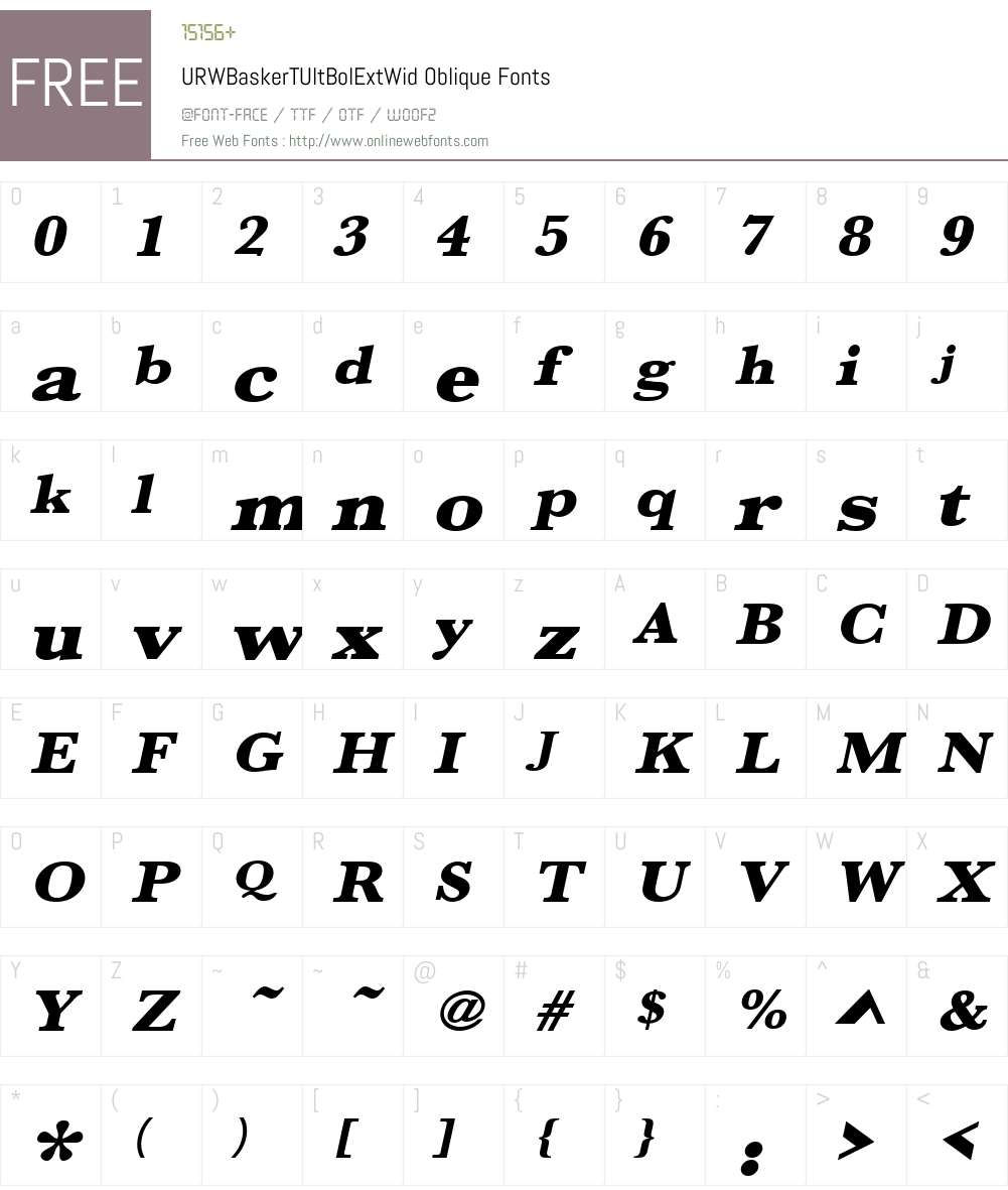 URWBaskerTUltBolExtWid Font Screenshots