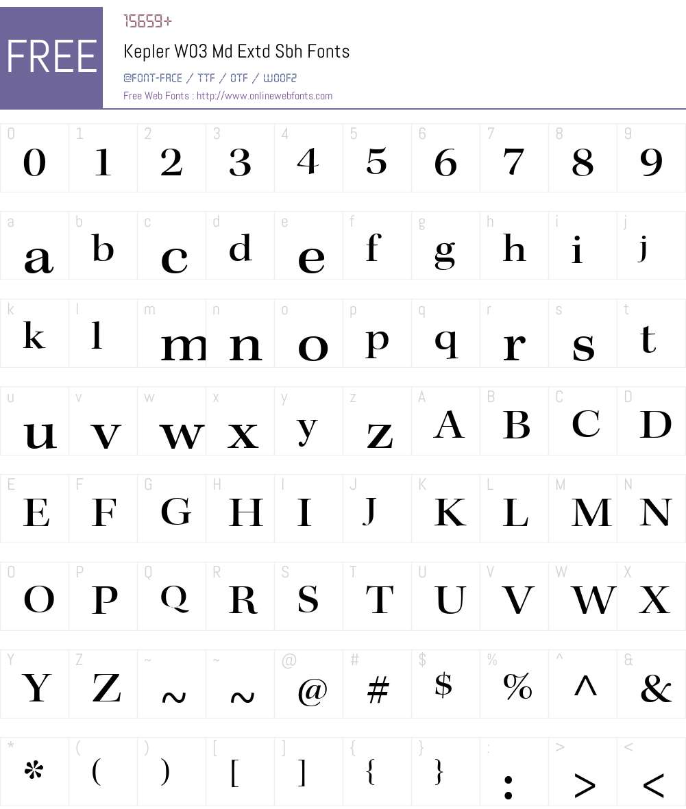 KeplerW03-MdExtdSbh Font Screenshots