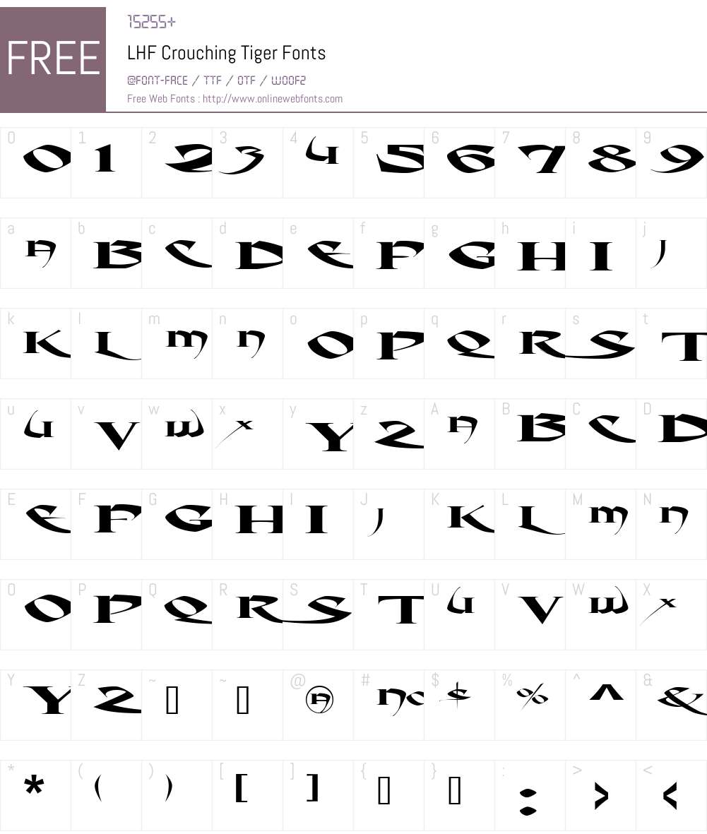 LHF Crouching Tiger Font Screenshots