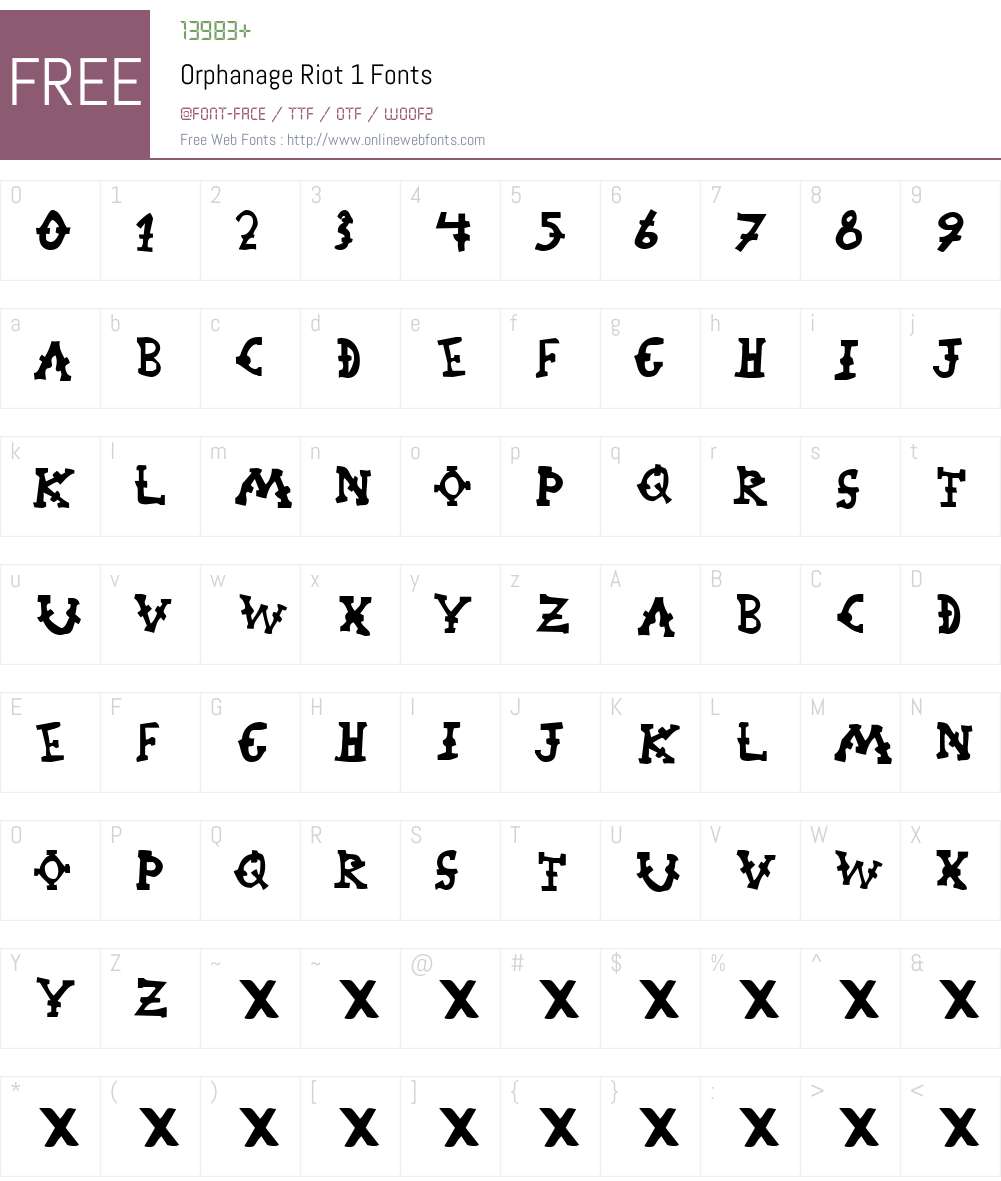 Orphanage Riot Font Screenshots
