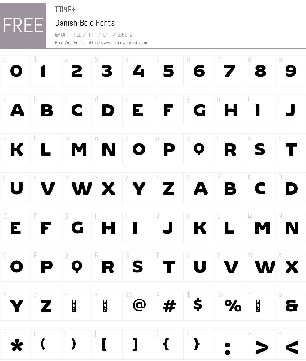 Danish Bold Font Screenshots