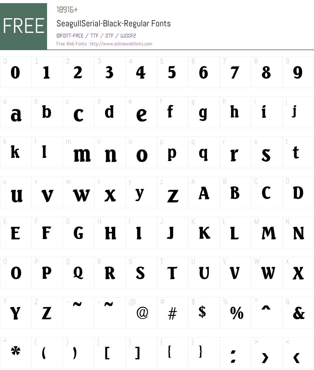 SeagullSerial-Black Font Screenshots