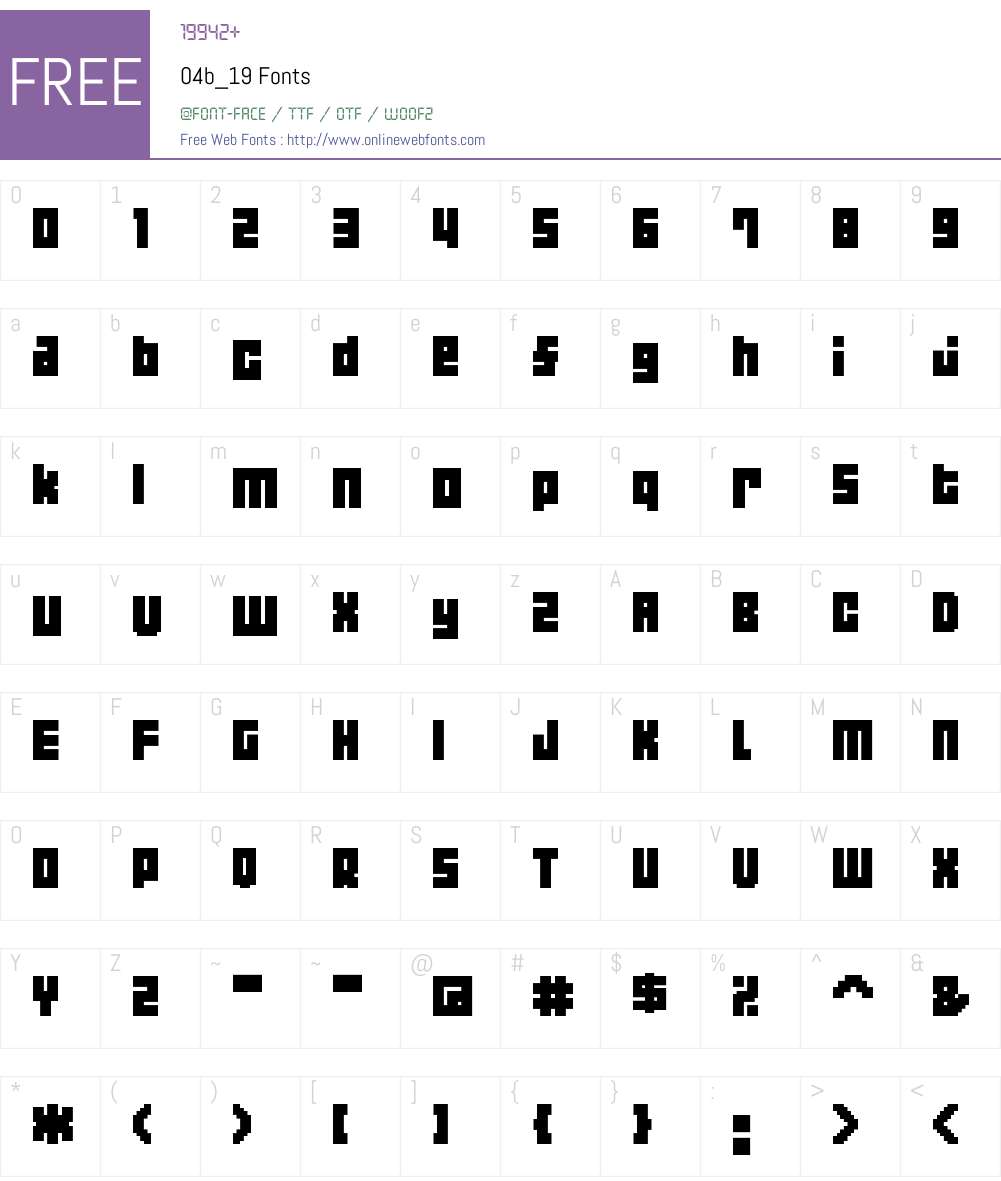 04b_19 Font Screenshots