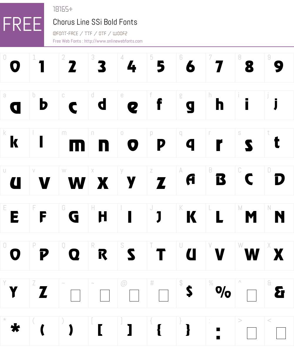 Chorus Line SSi Font Screenshots