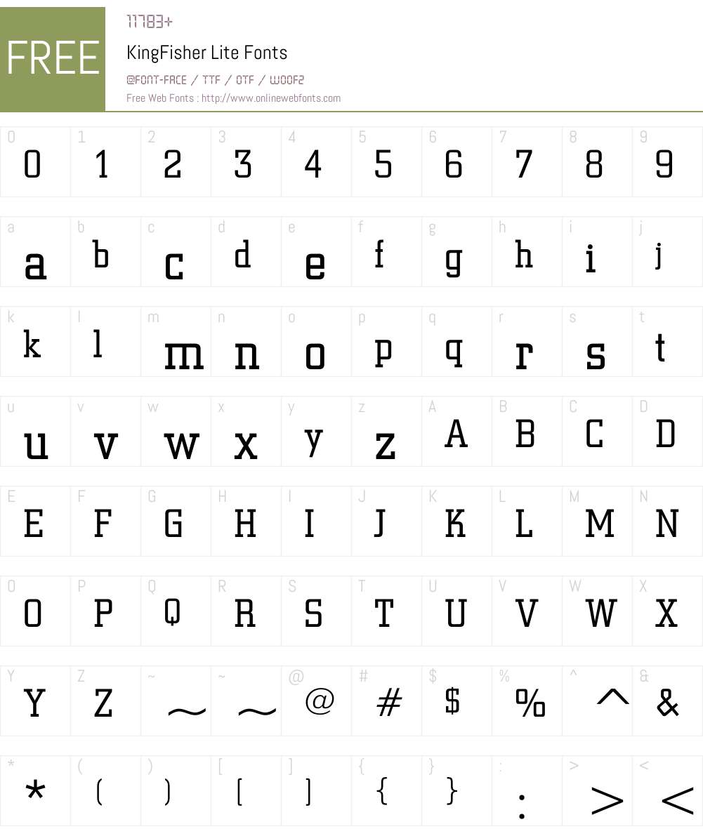 KingFisher Lite Font Screenshots