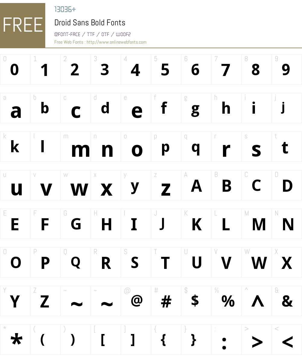 Droid Sans Font Screenshots